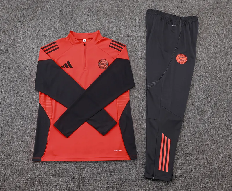 2025/2026 Bayern Munich Halbreißverschluss-Trainingsanzug Orange Fußballtrikot 1:1 Thai-Qualität Set – Bild 7