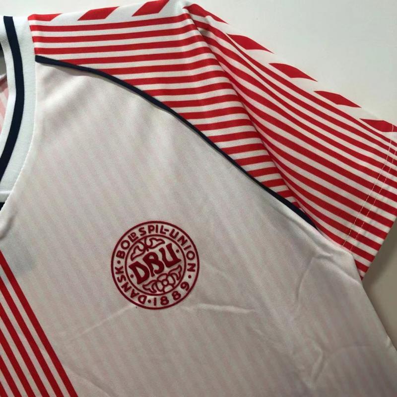 1986 Retro Denemarken Nationaal elftal Uit Voetbalshirt 1:1 Thaise kwaliteit - Afbeelding 5
