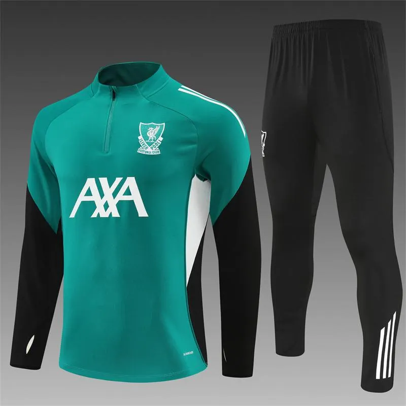 2025-2026 Liverpool Half-Pull Training Suit green Jersey 1:1 Thai Quality Set