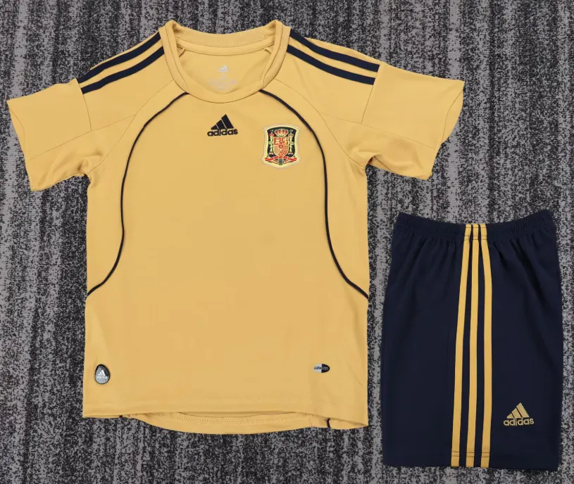 2008 Retro Hiszpania Wyjazdowa Koszulka piłkarska Jakość tajska 1:1 Rozmiar dziecięcy
