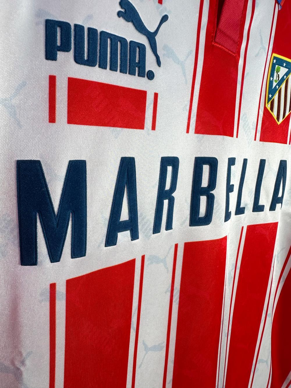 1994/1995 Retrô Manga longa Atletico Madrid Casa Camisa de futebol Qualidade tailandesa 1:1 - Image 4