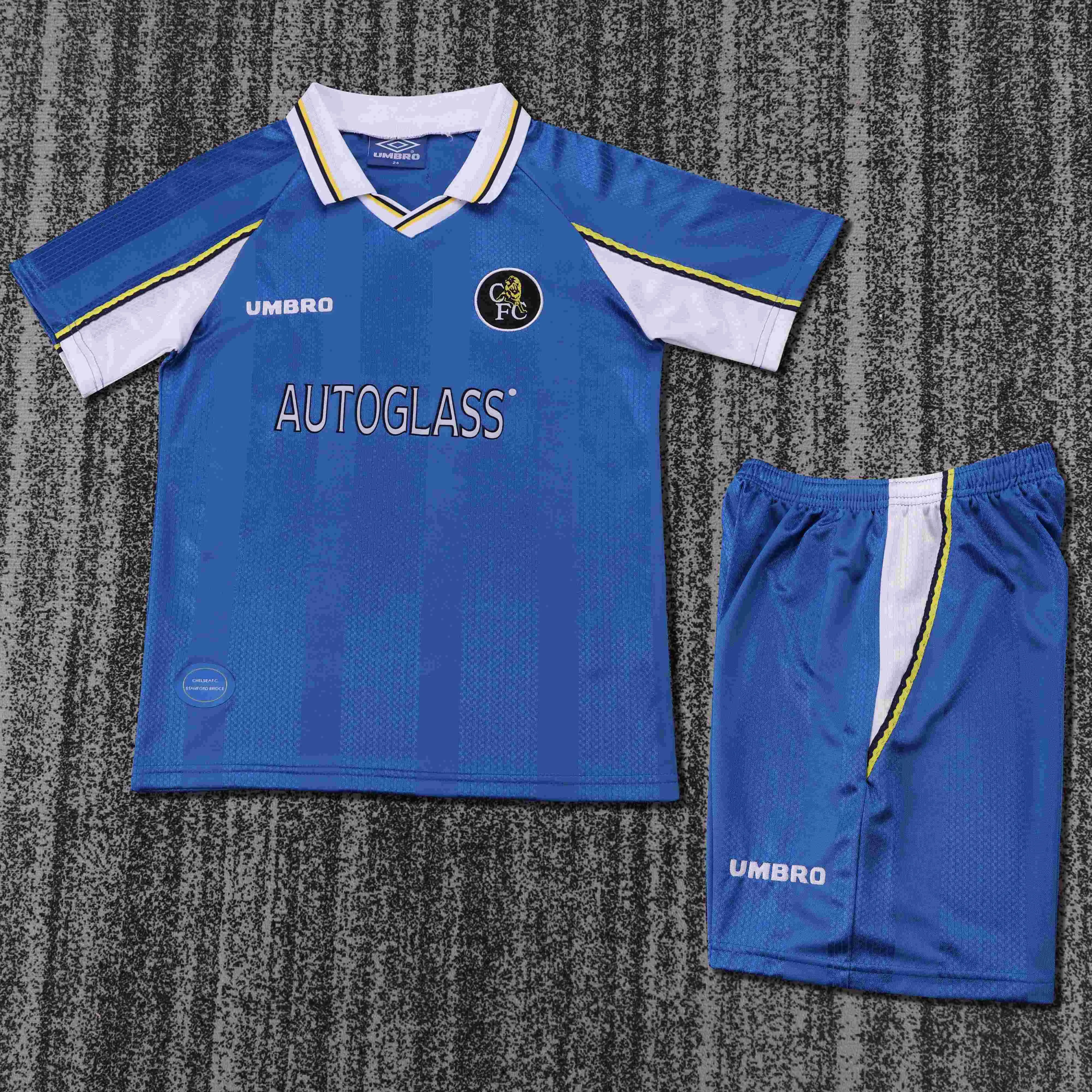 1997-1999 Rétro Chelsea Domicile Maillot de football Qualité thaï 1:1 Taille enfant