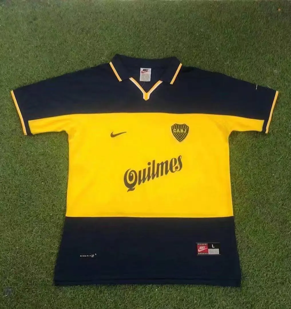 1999/2000 Retrô Boca Juniors Casa Camisa de futebol Qualidade tailandesa 1:1