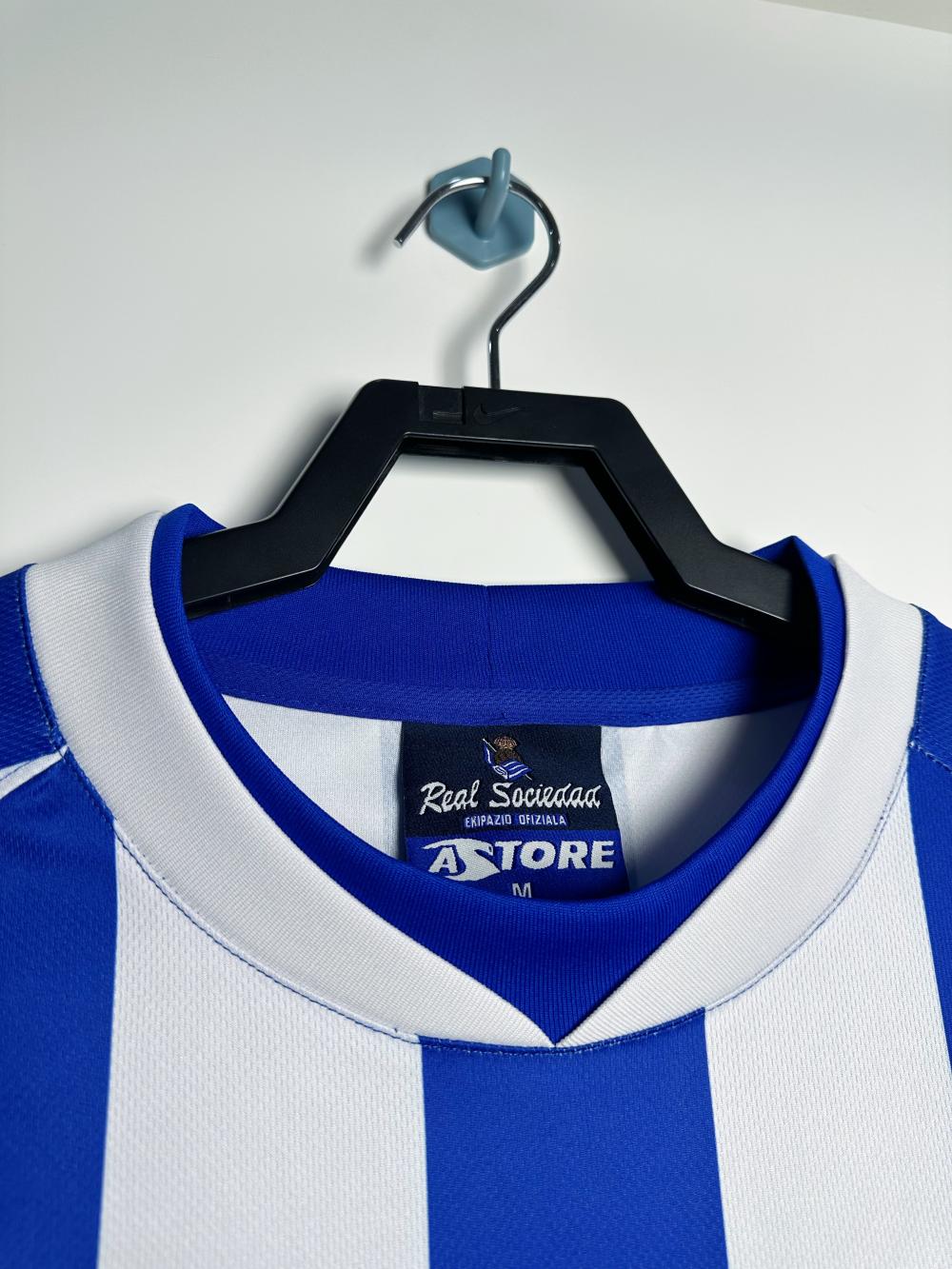 2002-2003 Rétro Real Sociedad Domicile Maillot de football Qualité thaï 1:1 – Image 3