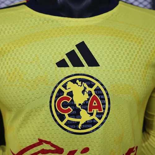 2026/2027 Длинный рукав Игровая версия Club América Домашняя Футбольная футболка Тайское качество 1:1 — изображение 5