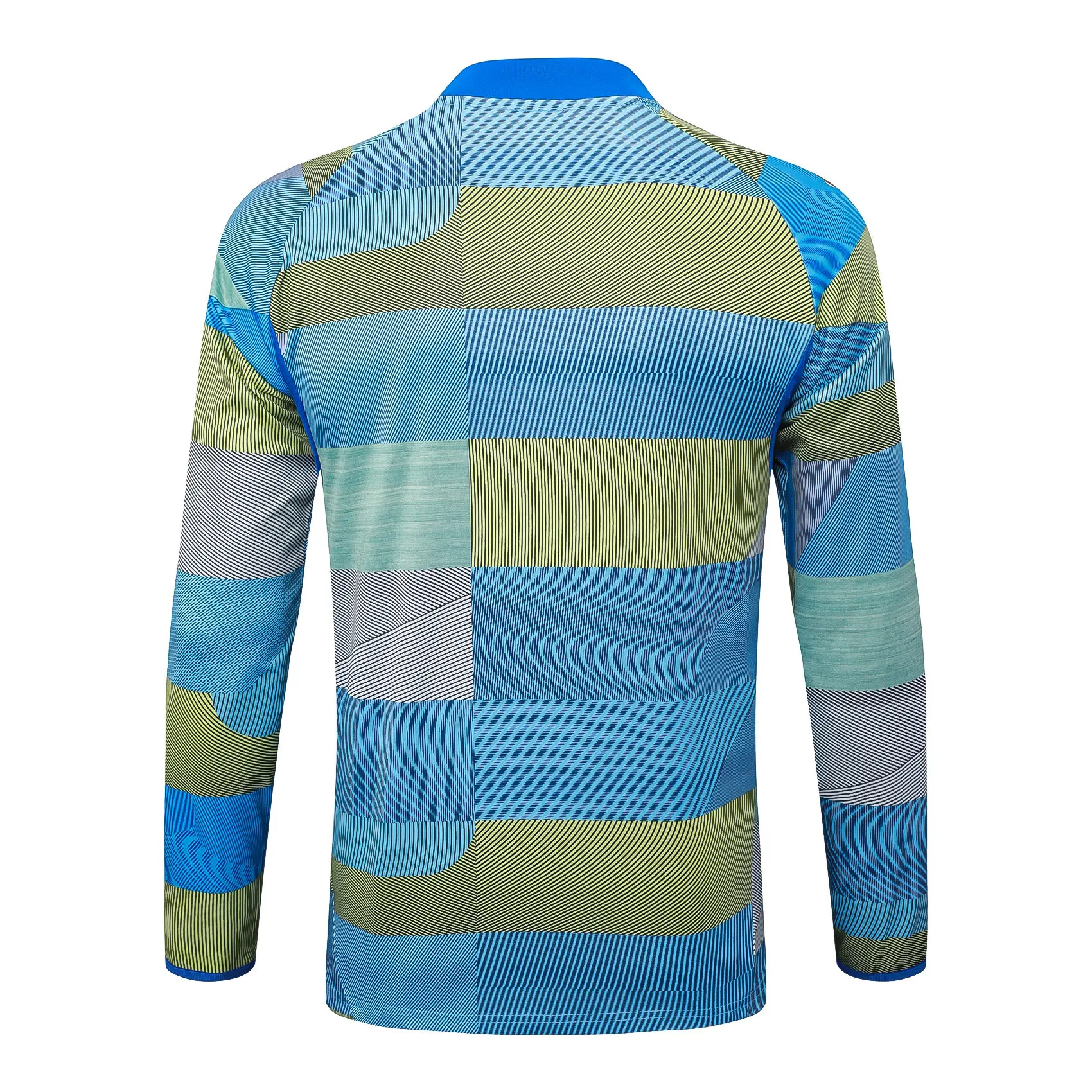2025/2026 Real Madrid Blue-green striped inkjet Half-Pull Training Suit Football Shirt 1:1 Thai Quality Set - Image 4