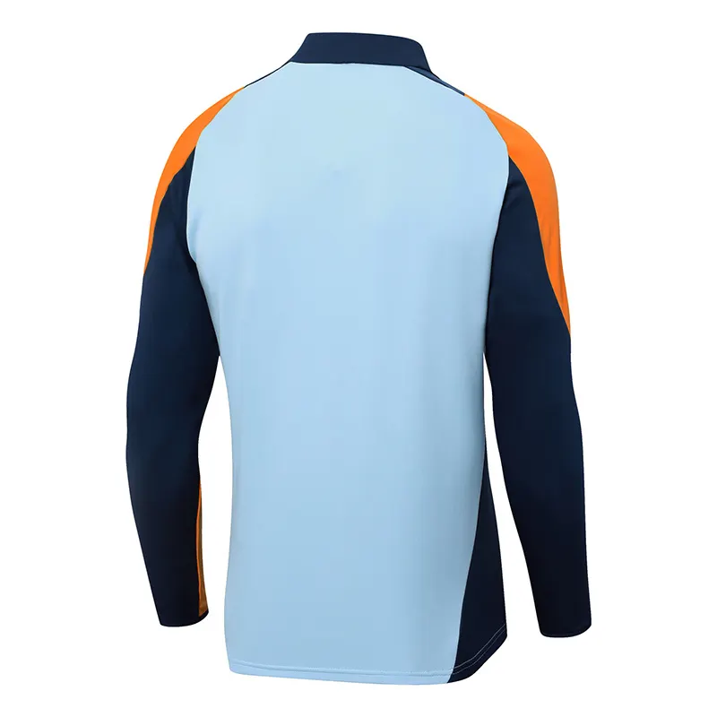 2024/2025 Real Madrid Baby Blue And Yellow Half-Pull Training Suit Football Shirt 1:1 Thai Quality Set - Image 4
