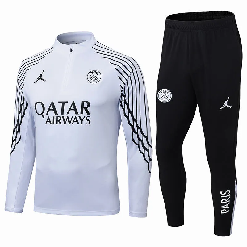 2025/2026 Psg Paris Saint-Germain Agasalho meia-ziper Branco Conjunto