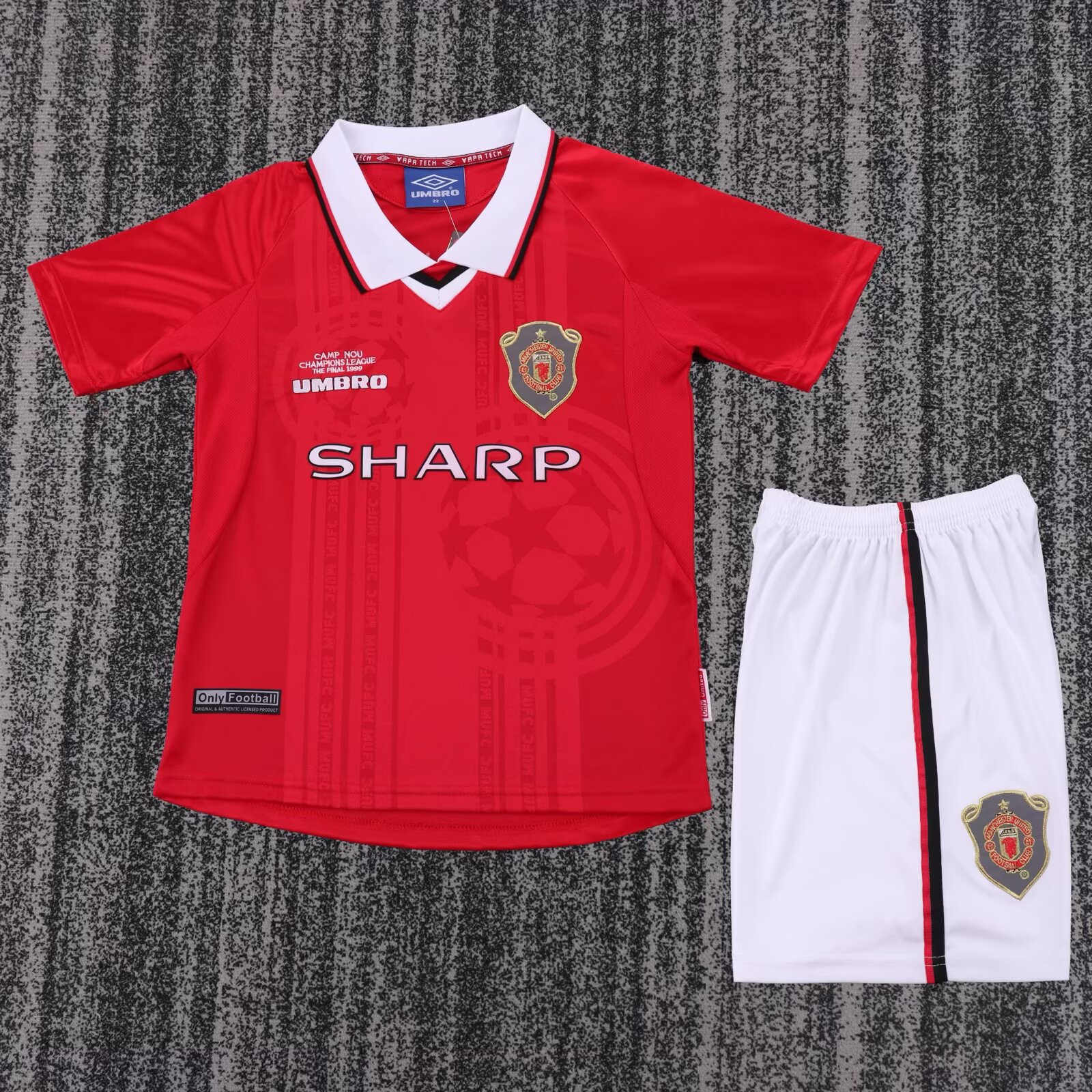 1999/2000 Retro Manchester United Heim Fußballtrikot 1:1 Thai-Qualität Kindergröße