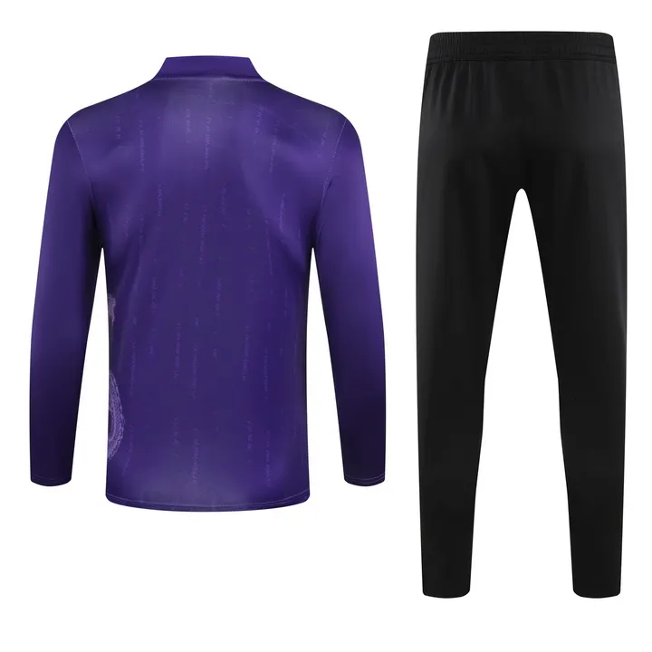 2024/2025 Real Madrid Royal Viola Edizione speciale Tuta mezza zip Maglia da calcio Qualità thai 1:1 Set - immagine 2