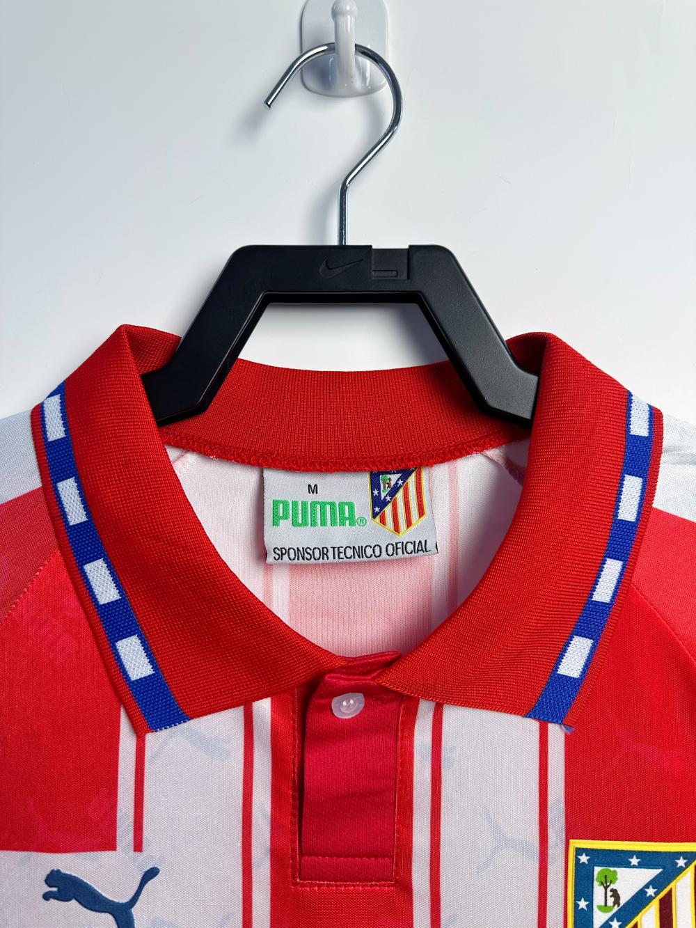1994/1995 Retrô Manga longa Atletico Madrid Casa Camisa de futebol Qualidade tailandesa 1:1 - Image 3