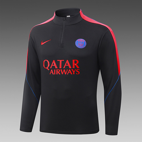 2026/2027 Psg Paris Saint-Germain Tuta mezza zip Nero Maglia da calcio Qualità thai 1:1 Set - immagine 4