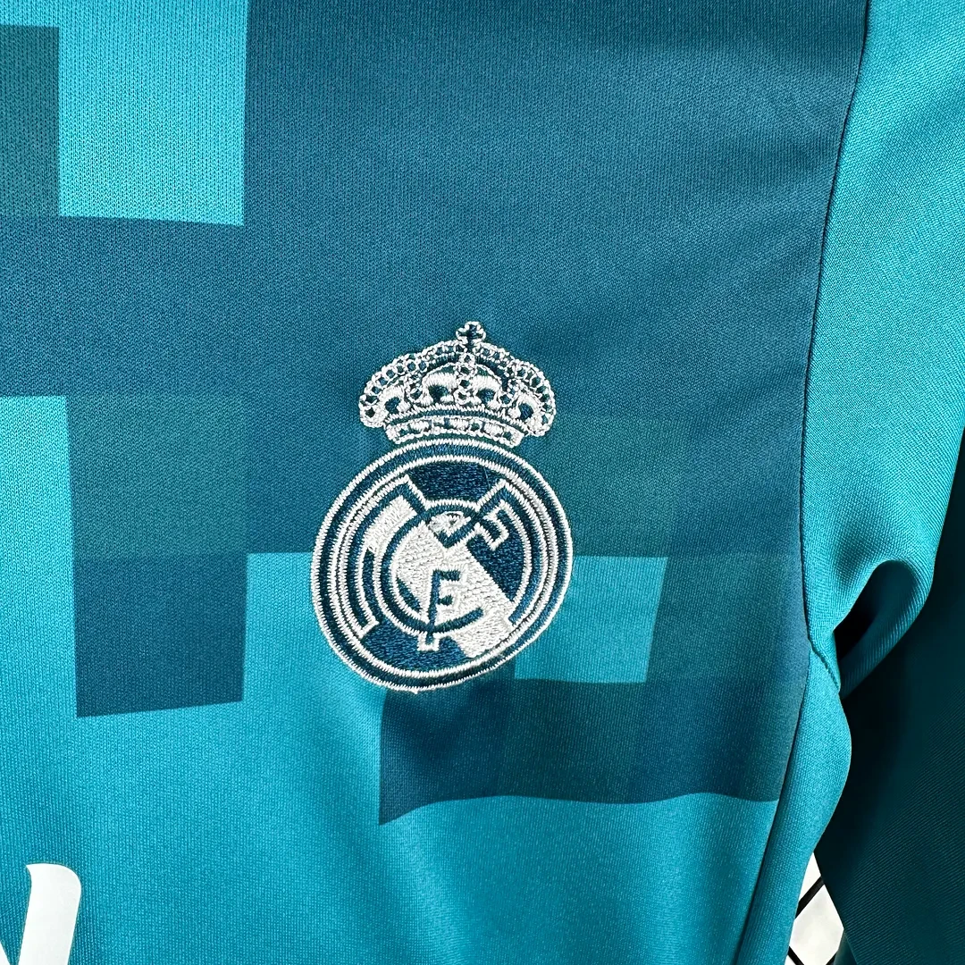 2017/2018 Retro Lange mouw Real Madrid Derde Uit Voetbalshirt 1:1 Thaise kwaliteit Kindermaat - Afbeelding 5