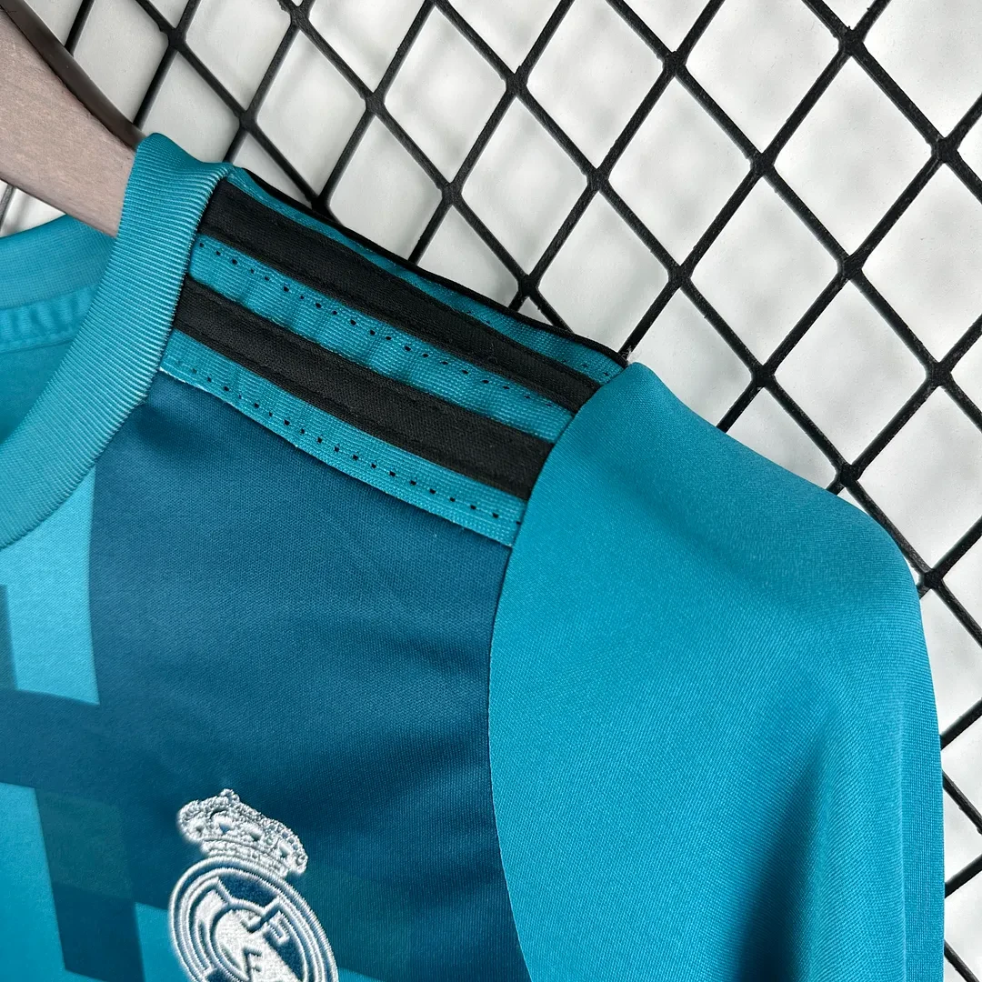 2017/2018 Retro Lange mouw Real Madrid Derde Uit Voetbalshirt 1:1 Thaise kwaliteit Kindermaat - Afbeelding 6
