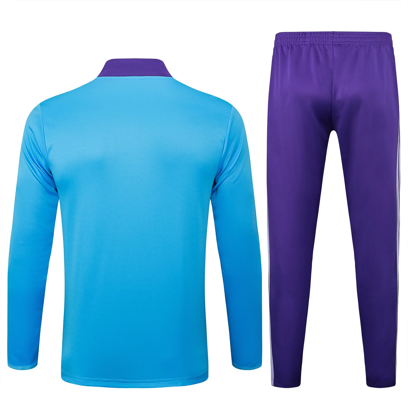 2025/2026 Real Madrid Light Blu Retro Versione Tuta mezza zip Maglia da calcio Qualità thai 1:1 Set - immagine 2