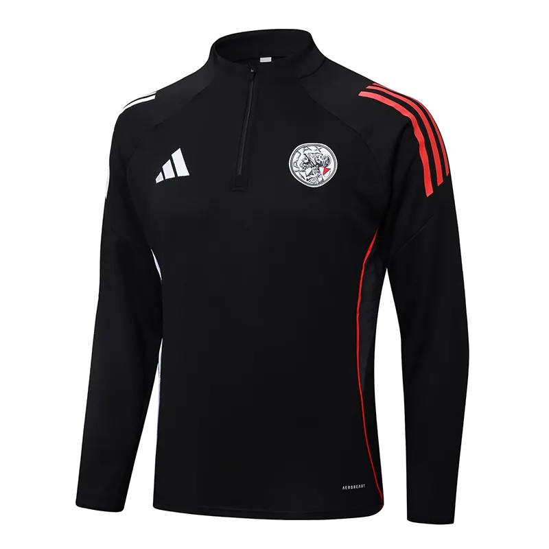 2025/2026 Ajax Half-Pull Training Suit Black Football Shirt 1:1 Thai Quality Set - Image 3