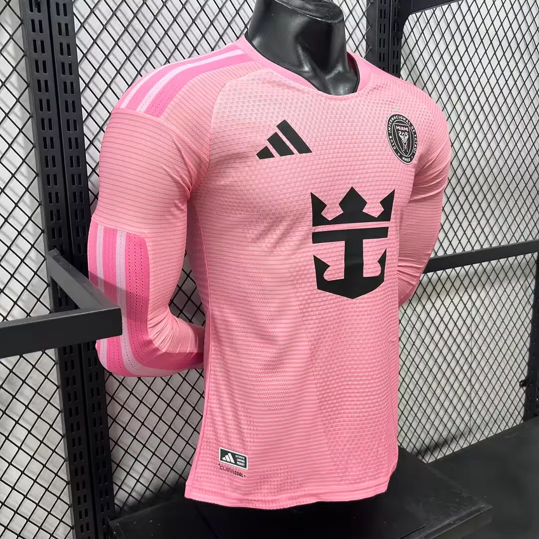 2026/2027 Manga larga Versión jugador Inter Miami Local Camiseta de fútbol 1:1 Calidad tailandesa - Imagen 3