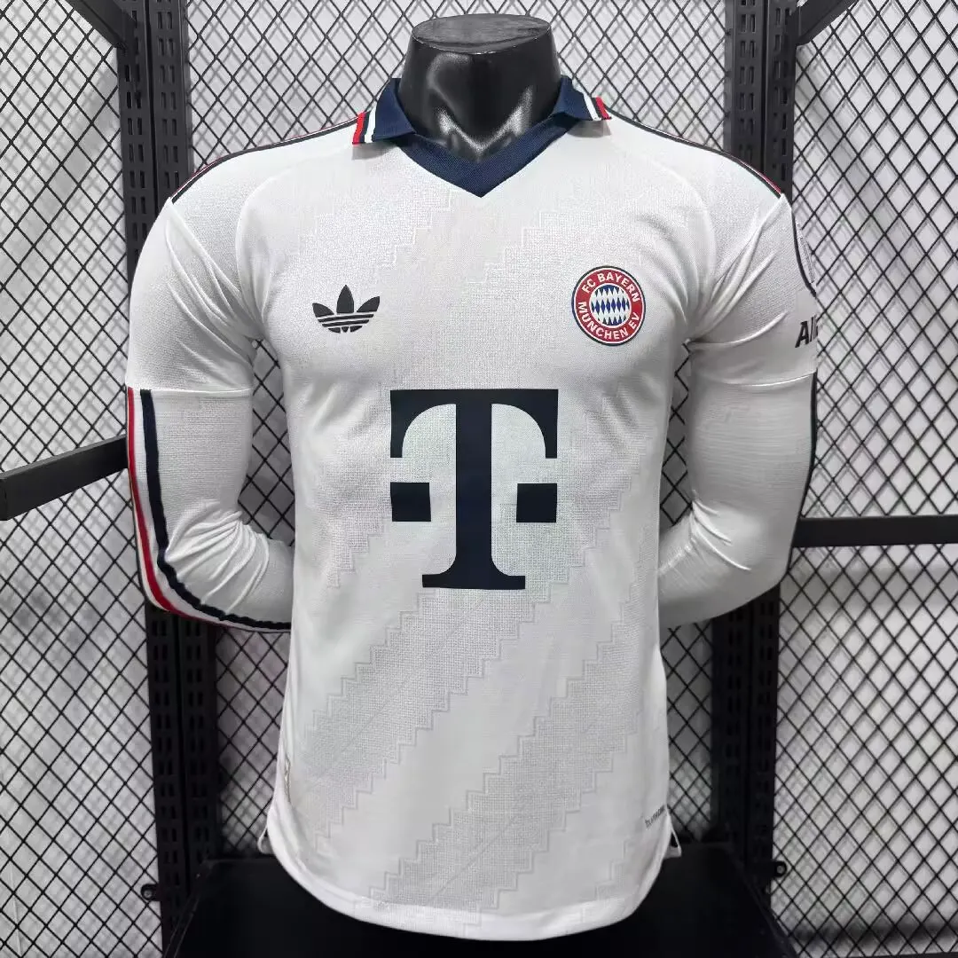 2026-2027 Mangas largas Versión jugador Bayern Munich Visitante Camiseta de fútbol Calidad tailandesa 1:1