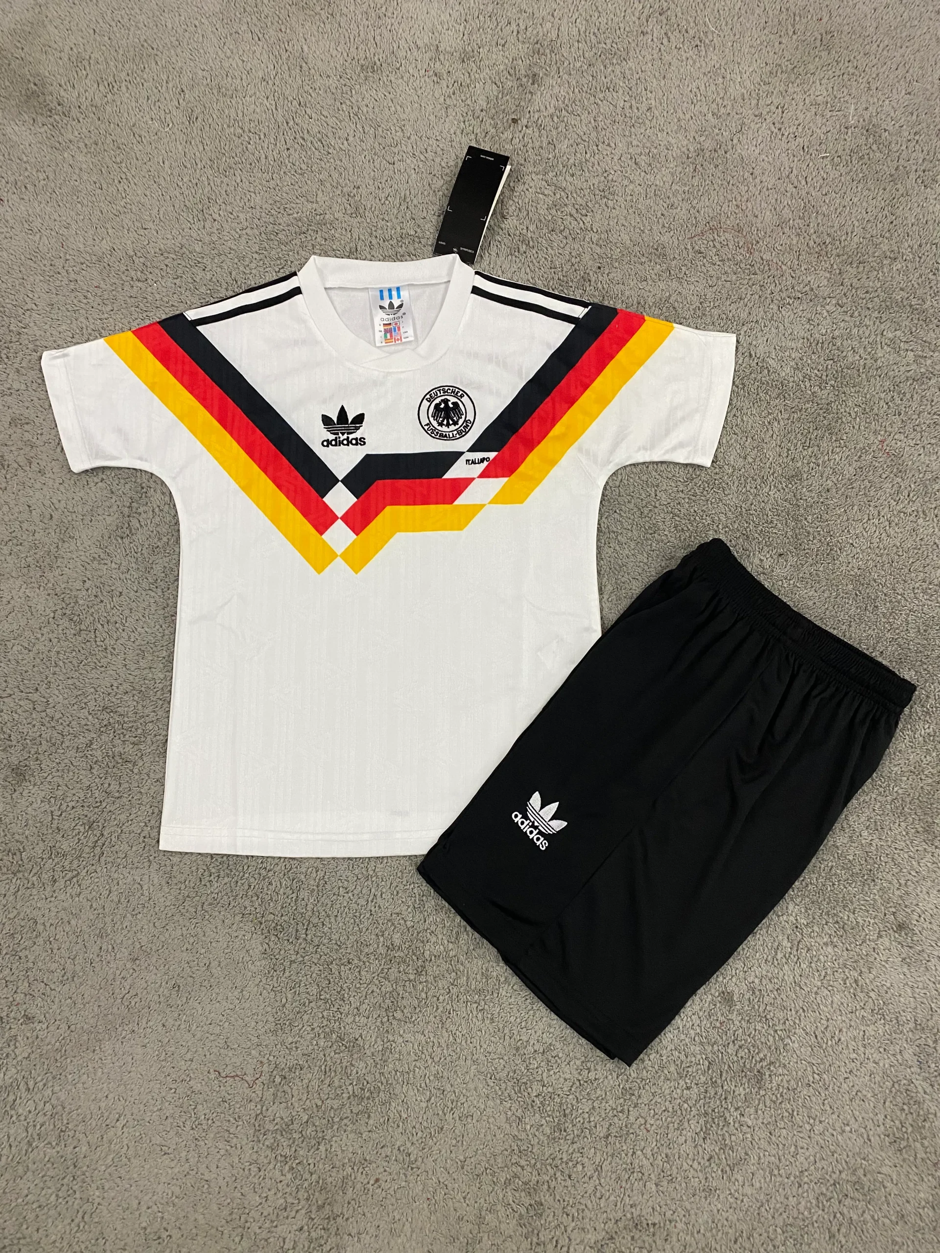 1990 Retro Deutschland Heim Fußballtrikot 1:1 Thai-Qualität Kindergröße