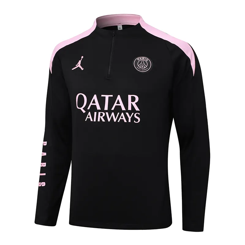 2024/2025 Psg Paris Saint-Germain Chándal media cremallera Negro with Rosa Conjunto - Imagen 4