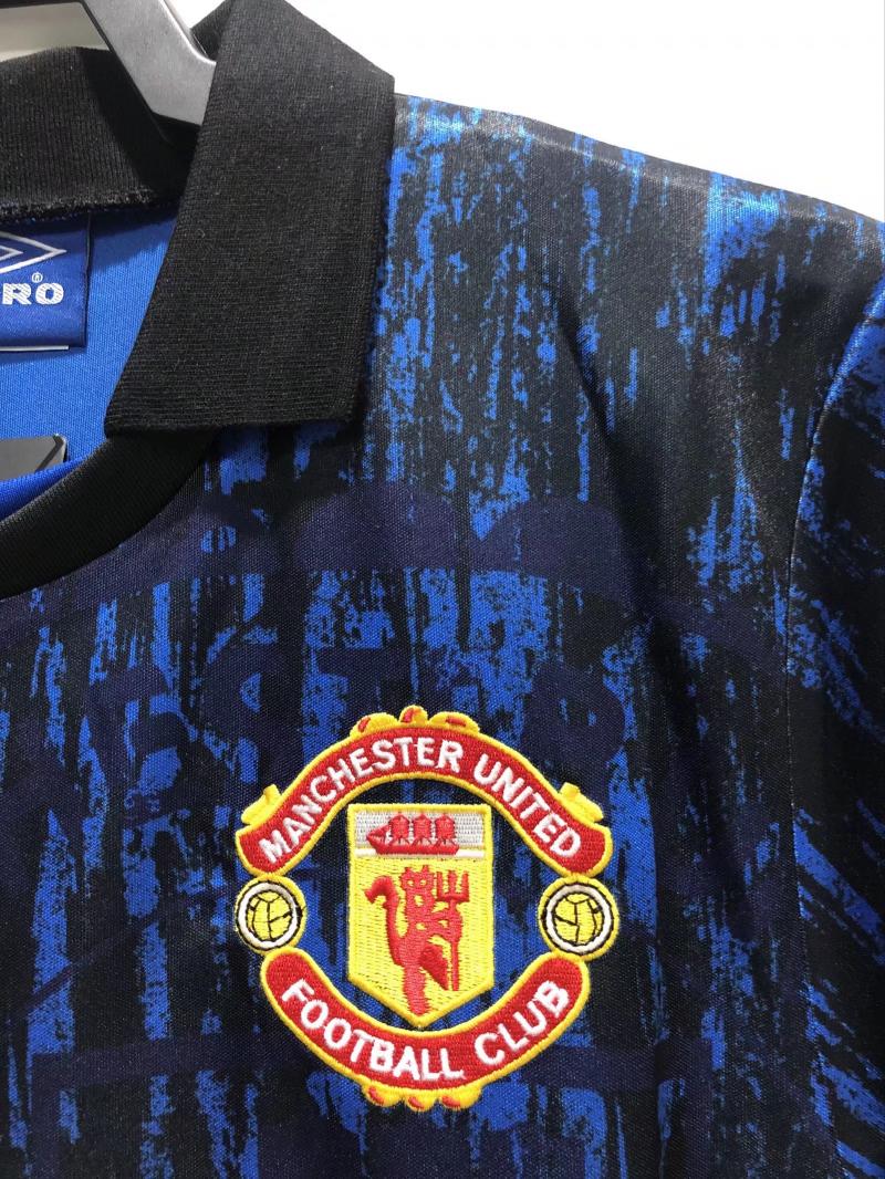 1993 Retro Manchester United Azul Camiseta de fútbol Calidad tailandesa 1:1 - Imagen 5