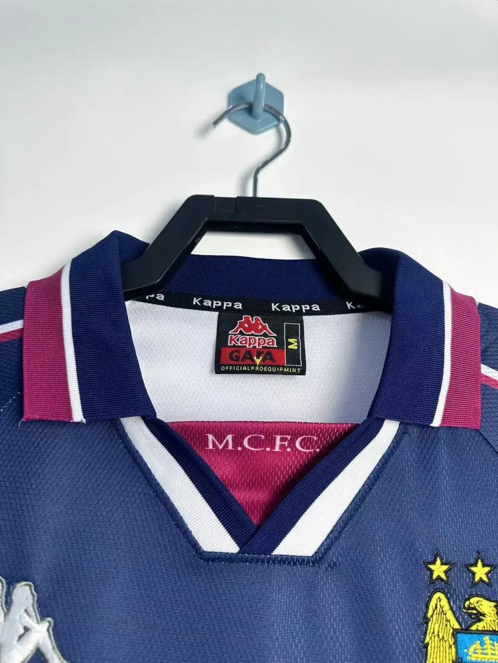 1997-1998 Retro Long Sleeve Manchester City Away Football Shirt 1:1 Thai Quality - Image 3