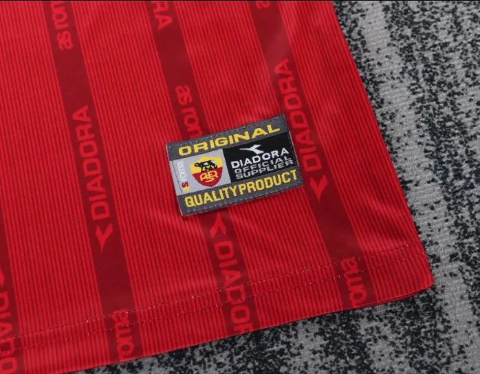 1999/2000 Ретро Roma Домашняя Футбольная футболка Тайское качество 1:1 Детский размер — изображение 7