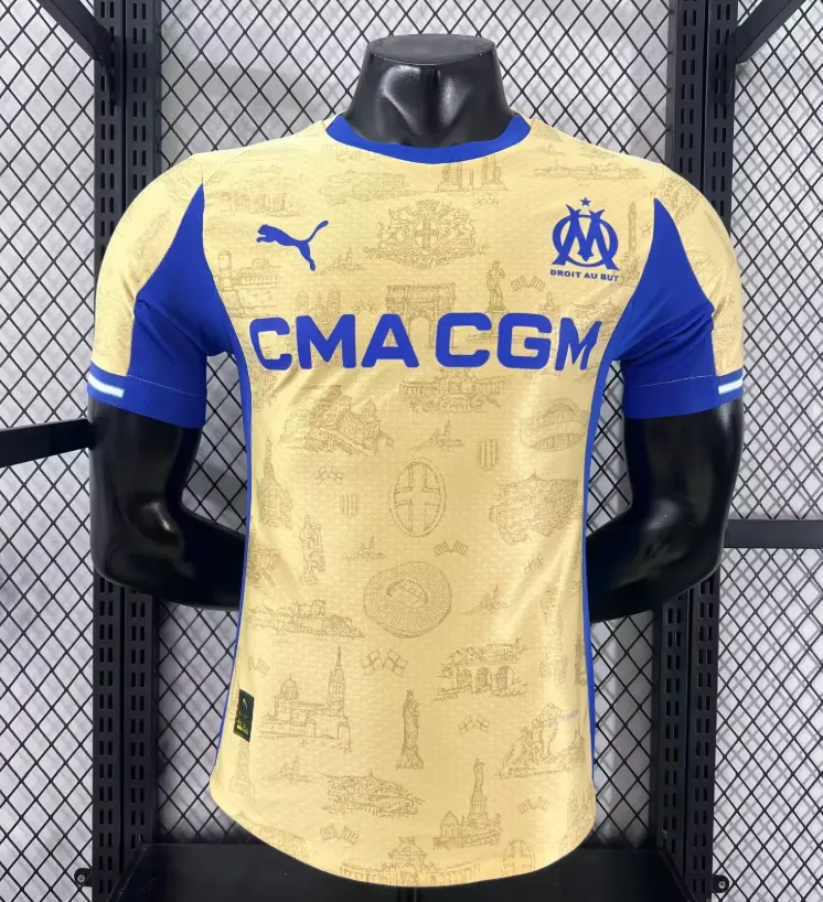 2025/2026 Versión jugador Olympique de Marseille Cuarta Visitante Camiseta de fútbol Calidad tailandesa 1:1