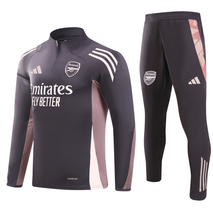 2024/2025 Arsenal Survêtement demi-zip Violet Maillot de football Qualité thaï 1:1 Ensemble