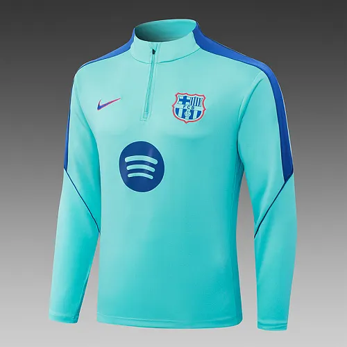 2026/2027 Barcelona Half-Pull Training Light blue Football Shirt 1:1 Thai Quality Set - Image 3