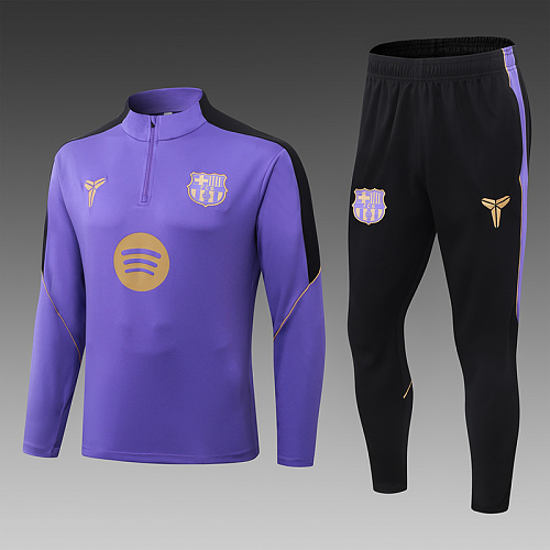 2026/2027 Barcelona Half-Pull Training Lila Fußballtrikot 1:1 Thai-Qualität Set