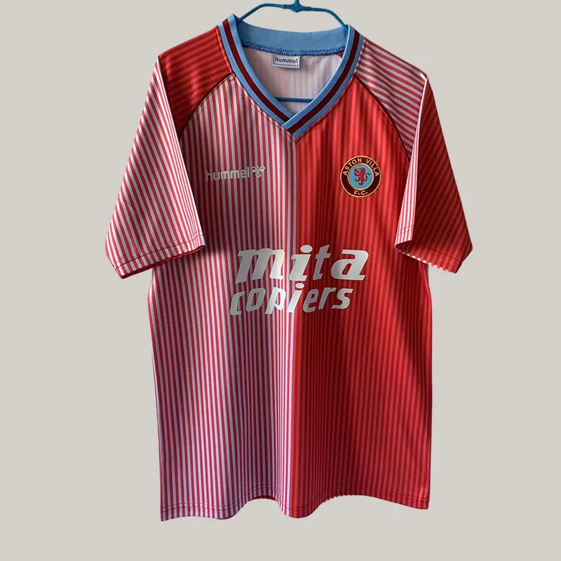 1988/1989 Retro Aston Villa Domowa Koszulka piłkarska Jakość tajska 1:1