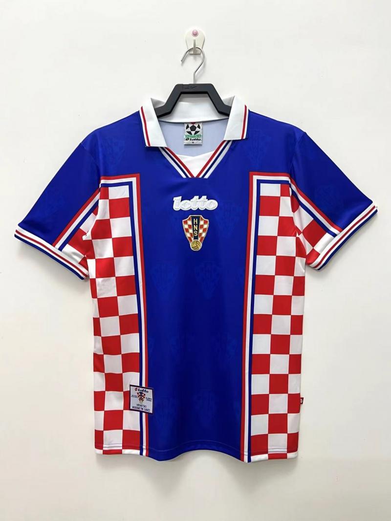 1998 Retrô Croácia Seleção Fora Camisa de futebol Qualidade tailandesa 1:1