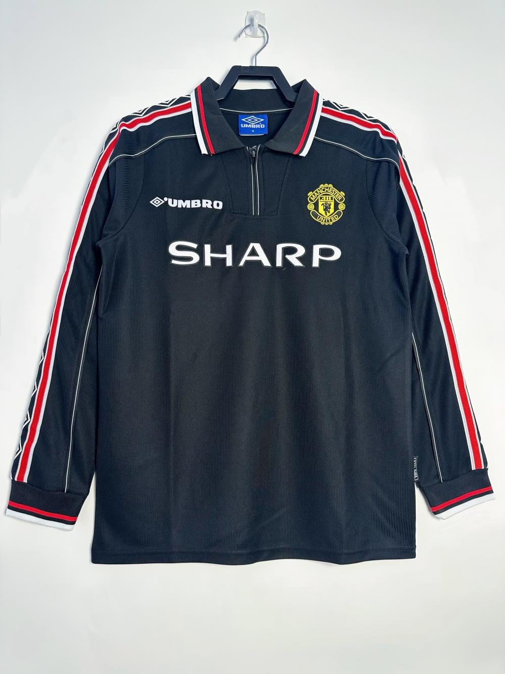 1998-1999 Retro Manga larga Manchester United Visitante Camiseta de fútbol Calidad tailandesa 1:1