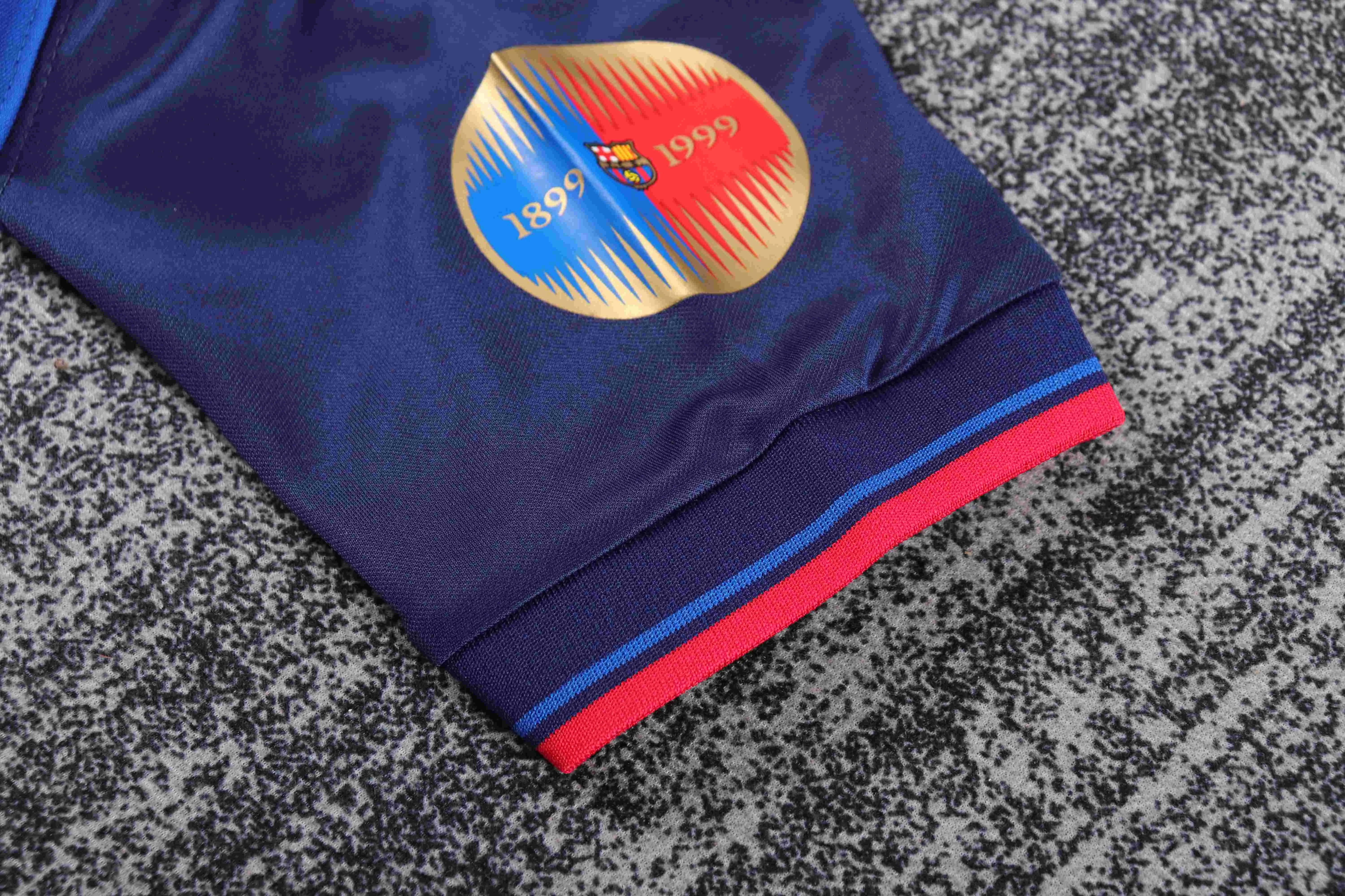 1899-1999 Retrô Barcelona 100th Aniversário Versão Casa Camisa de futebol Qualidade tailandesa 1:1 Tamanho infantil - Image 4