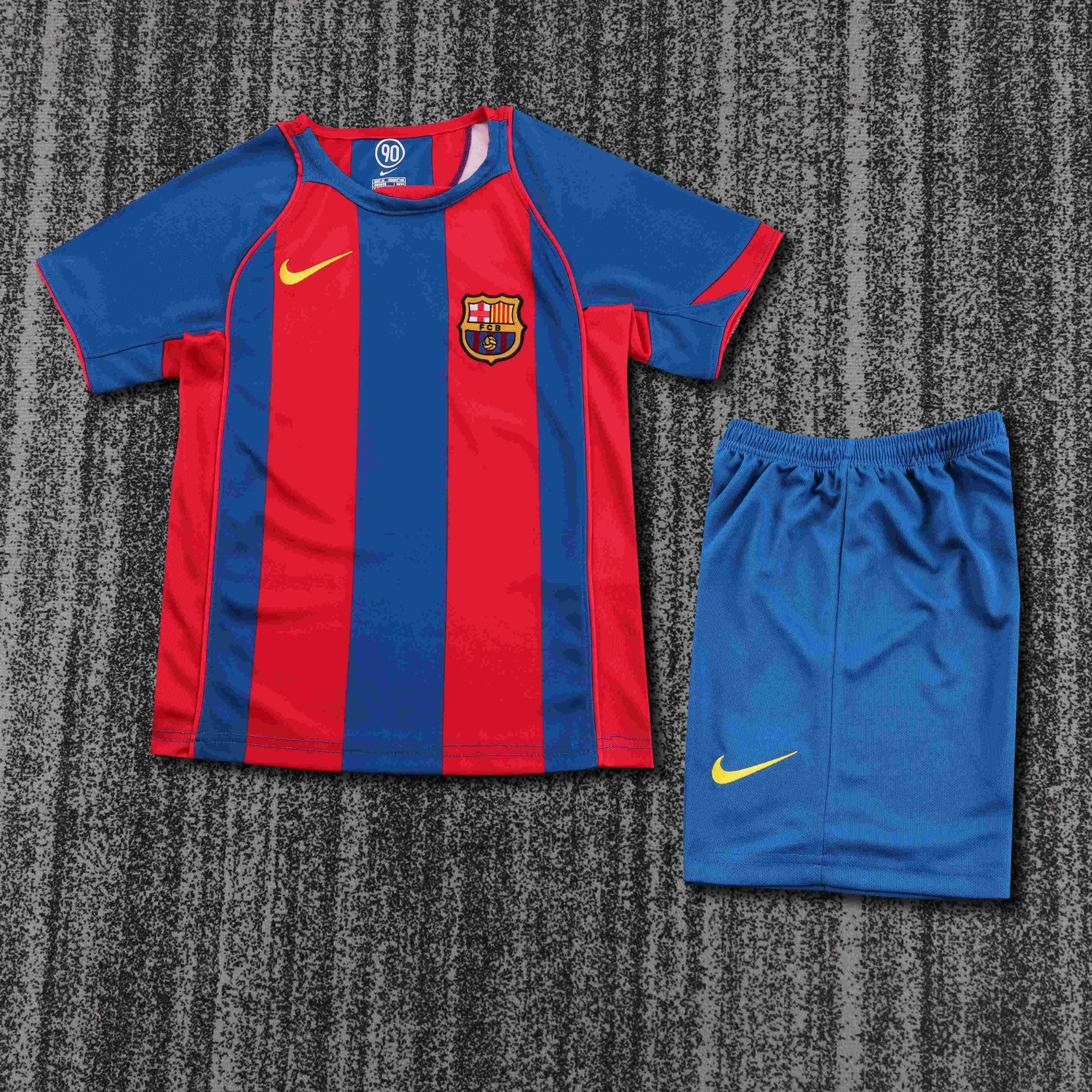 2004-2005 Retro Barcelona Casa Maglia da calcio Qualità thai 1:1 Taglia bambino