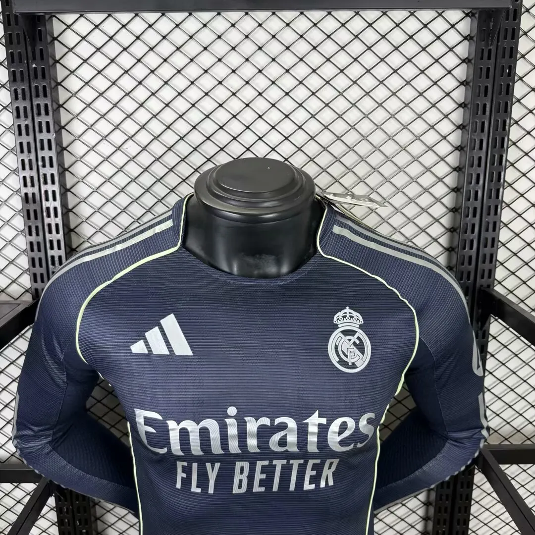 2025/2026 Versione giocatore Real Madrid Trasferta Manica lunga Maglia Qualità thai 1:1 - immagine 4
