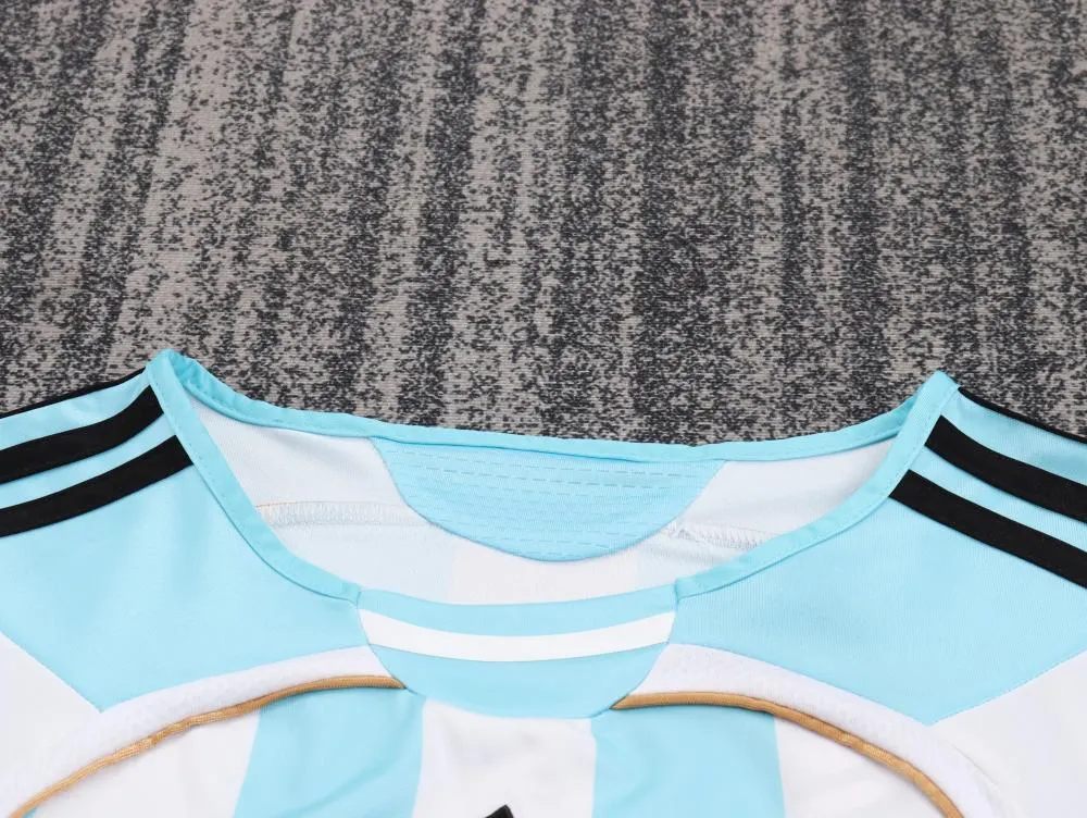2006 Retro Argentina Selección nacional Local Camiseta Calidad tailandesa 1:1 Talla infantil Talla infantil - Imagen 3