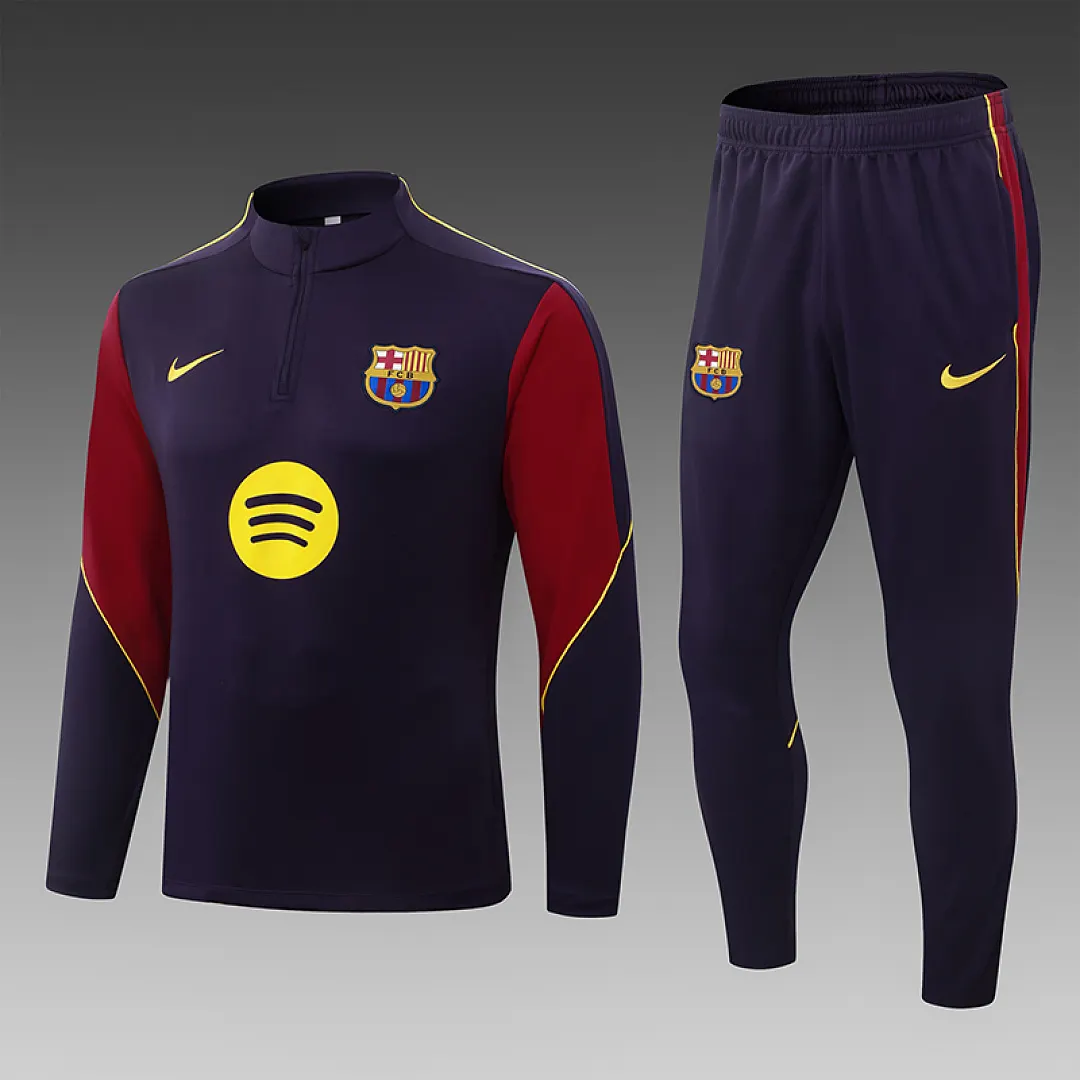 2026/2027 Barcelona Half-Pull Training Deep purple Football Shirt 1:1 Thai Quality Set