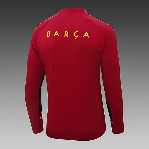 2026/2027 Barcelona Half-Pull Training Red Football Shirt 1:1 Thai Quality Set - Image 5
