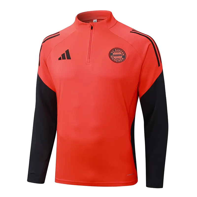 2025/2026 Bayern Munich Halbreißverschluss-Trainingsanzug Orange Fußballtrikot 1:1 Thai-Qualität Set – Bild 3