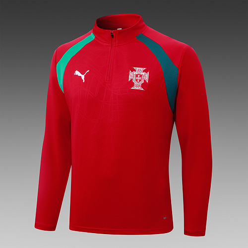 2026/2027 Portugal Half-Pull Training Suit Red Football Shirt 1:1 Thai Quality Set - Image 4