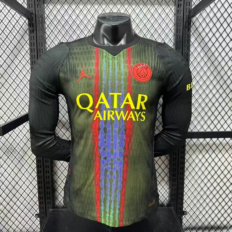 2026/2027 Длинный рукав Игровая версия Paris Saint-Germain Третья Гостевая Футбольная футболка Тайское качество 1:1