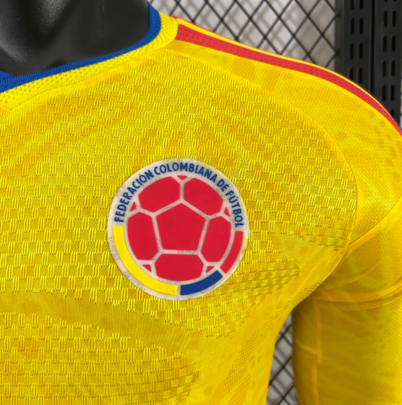 2026 Langarm Spielerversion Kolumbien Nationalmannschaft Heim Fußballtrikot 1:1 Thai-Qualität – Bild 5
