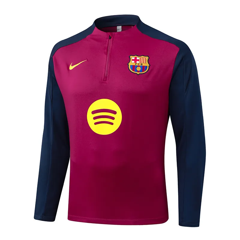 2025/2026 Barcelona Chándal media cremallera Rose Rojo Camiseta Calidad tailandesa 1:1 Conjunto - Imagen 3