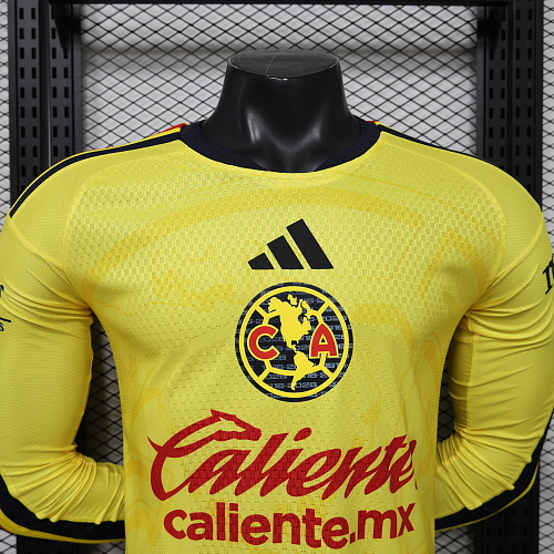 2026/2027 Длинный рукав Игровая версия Club América Домашняя Футбольная футболка Тайское качество 1:1 — изображение 3