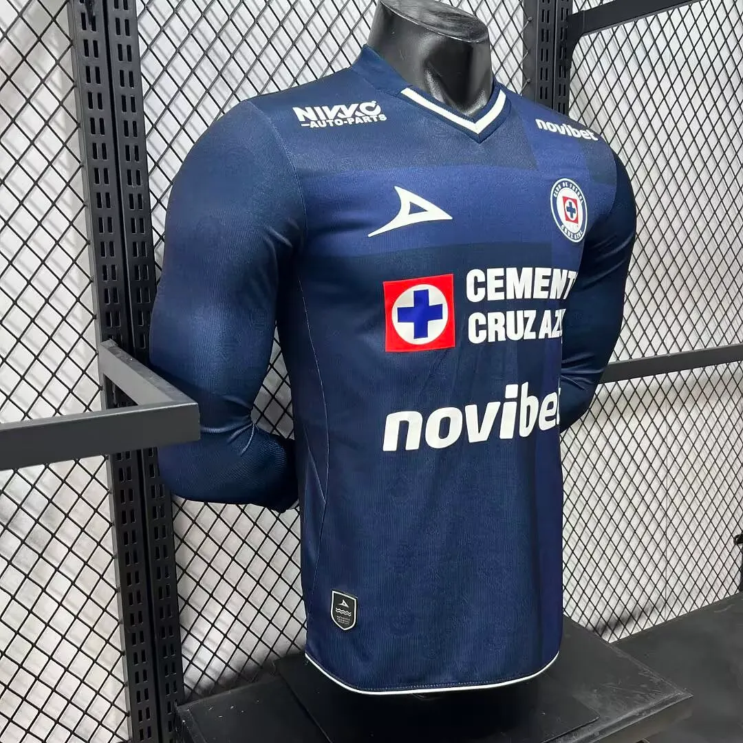 2026/2027 Uzun kol Oyuncu versiyonu Cruz Azul Üçüncü Deplasman Futbol forması 1:1 Tayland kalitesi - Görsel 3