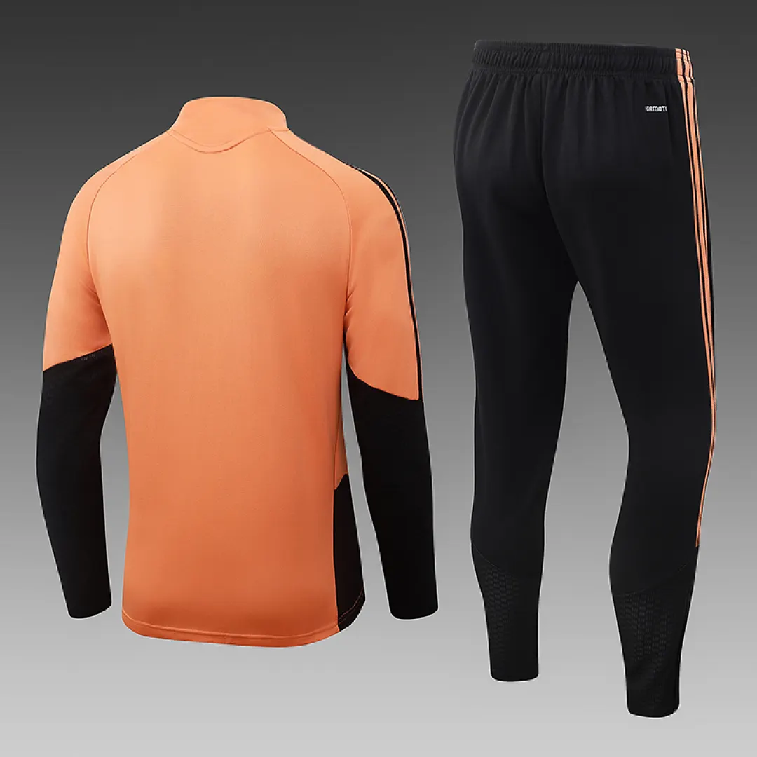 2026/2027 Arsenal Half-Pull Training Suit Orange with black sleeves Football Shirt 1:1 Thai Quality Set - Image 2