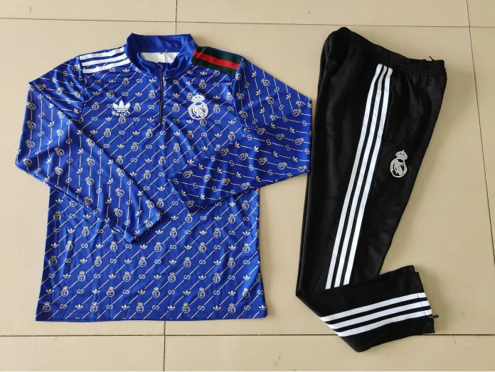 2024/2025 Real Madrid Royal Violet Collaboration model Survêtement demi-zip Maillot de football Qualité thaï 1:1 Ensemble – Image 7