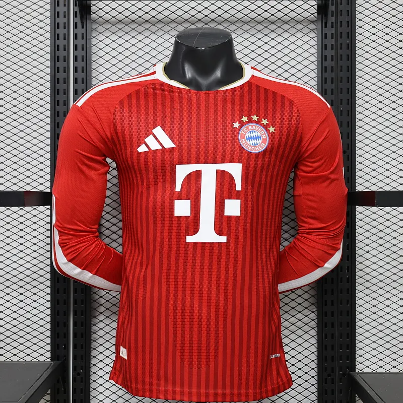 2026/2027 Lange mouwen Spelersversie Bayern Munich Thuis Voetbalshirt 1:1 Thaise kwaliteit